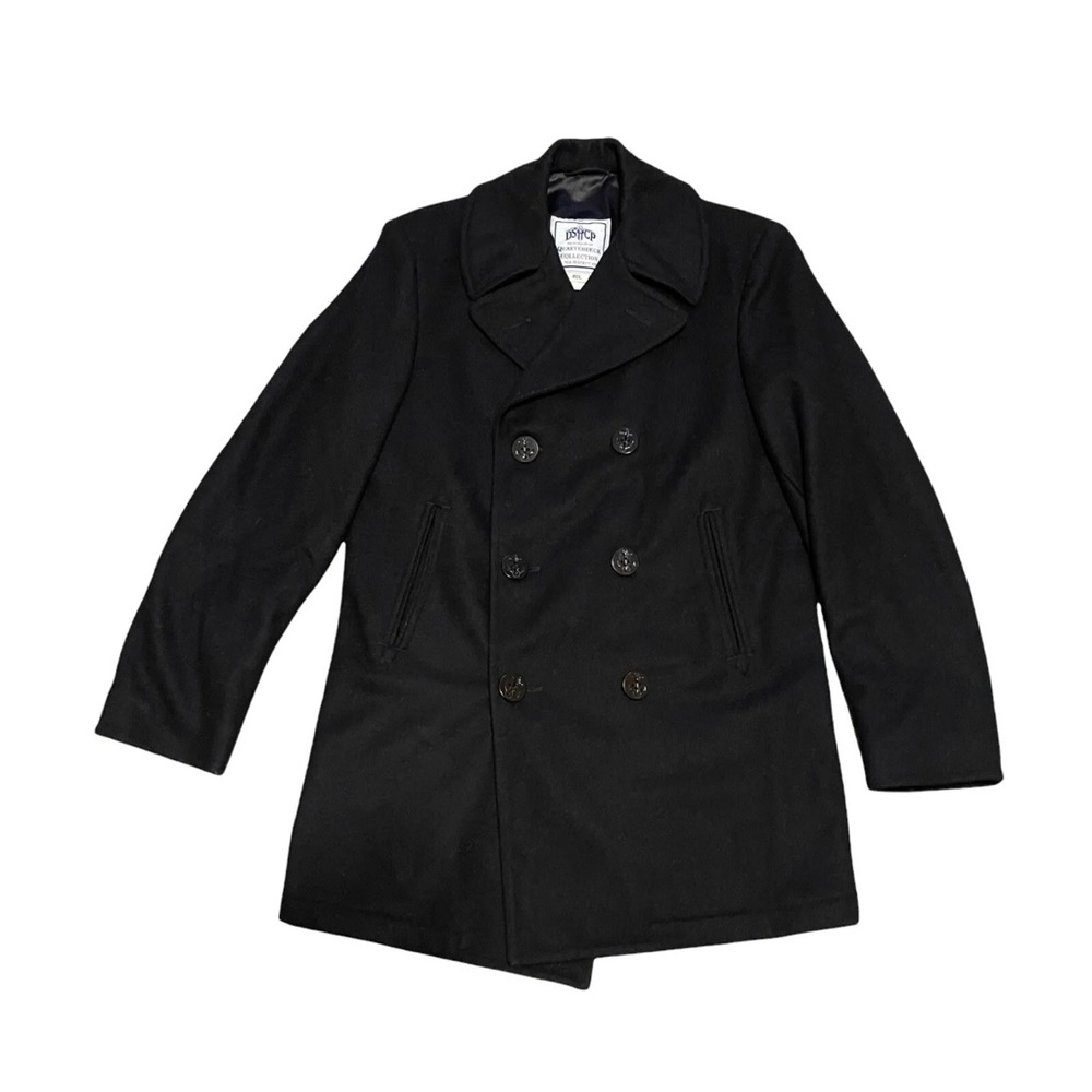 Authentic US Navy/DSCP Quarterdeck Peacoat Jacket Men's SZ 40L Black Wool